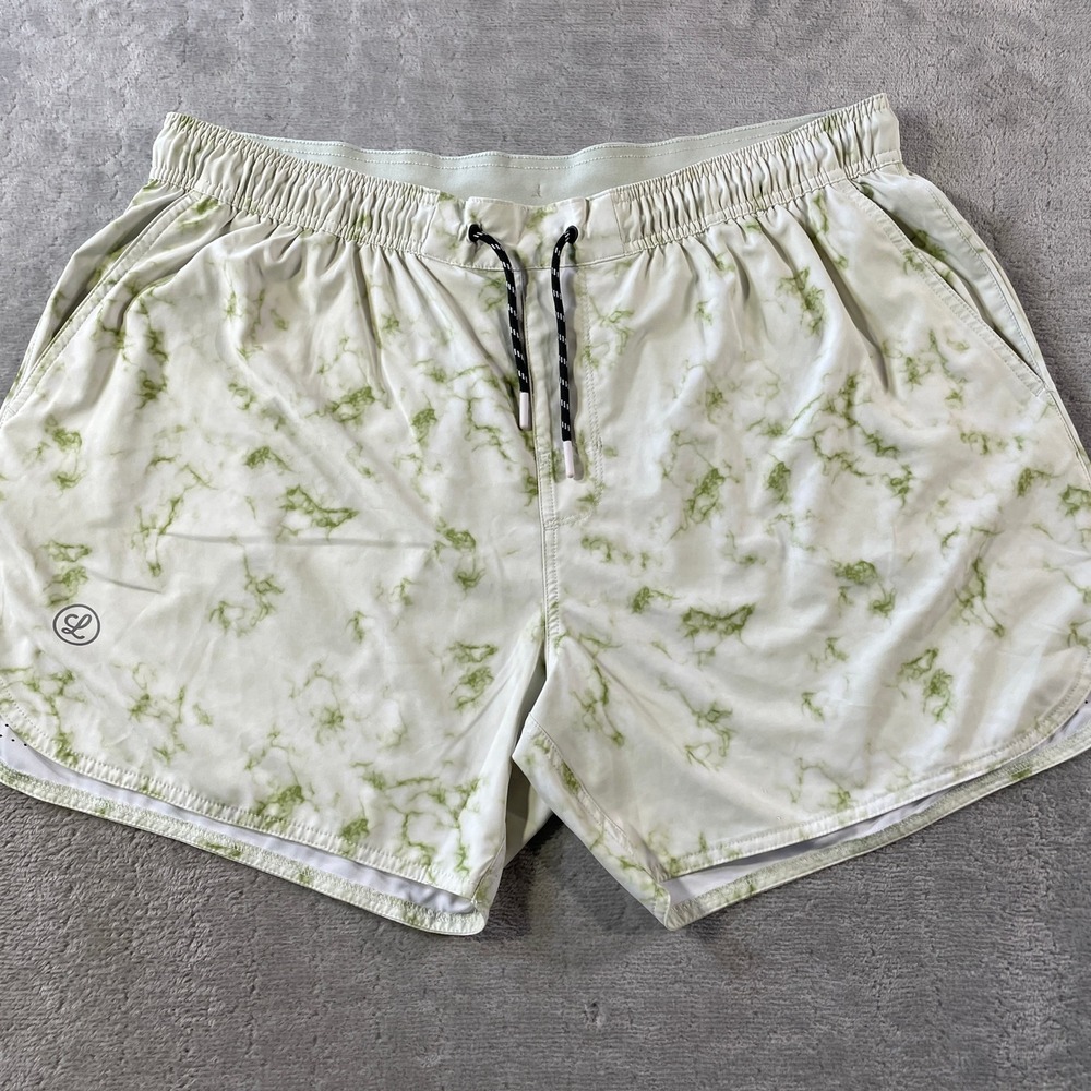 Legends Luka Shorts Mens XXL White Marble Print 5" Athletic Running Gym Workout